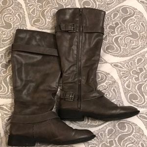 Knee high gray boots